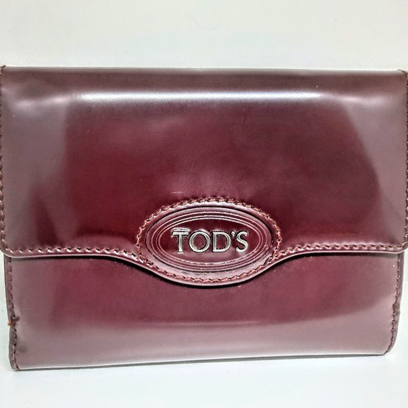 Vintage New Tod's deep merlotleather wallet
